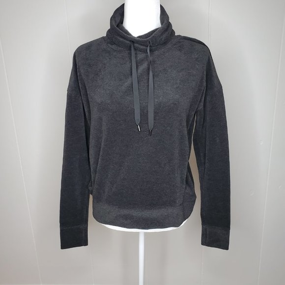 Lululemon Go Forward Pullover Wm's Size 6 Heathered Core Black Fleece Sweater - Picture 2 of 11